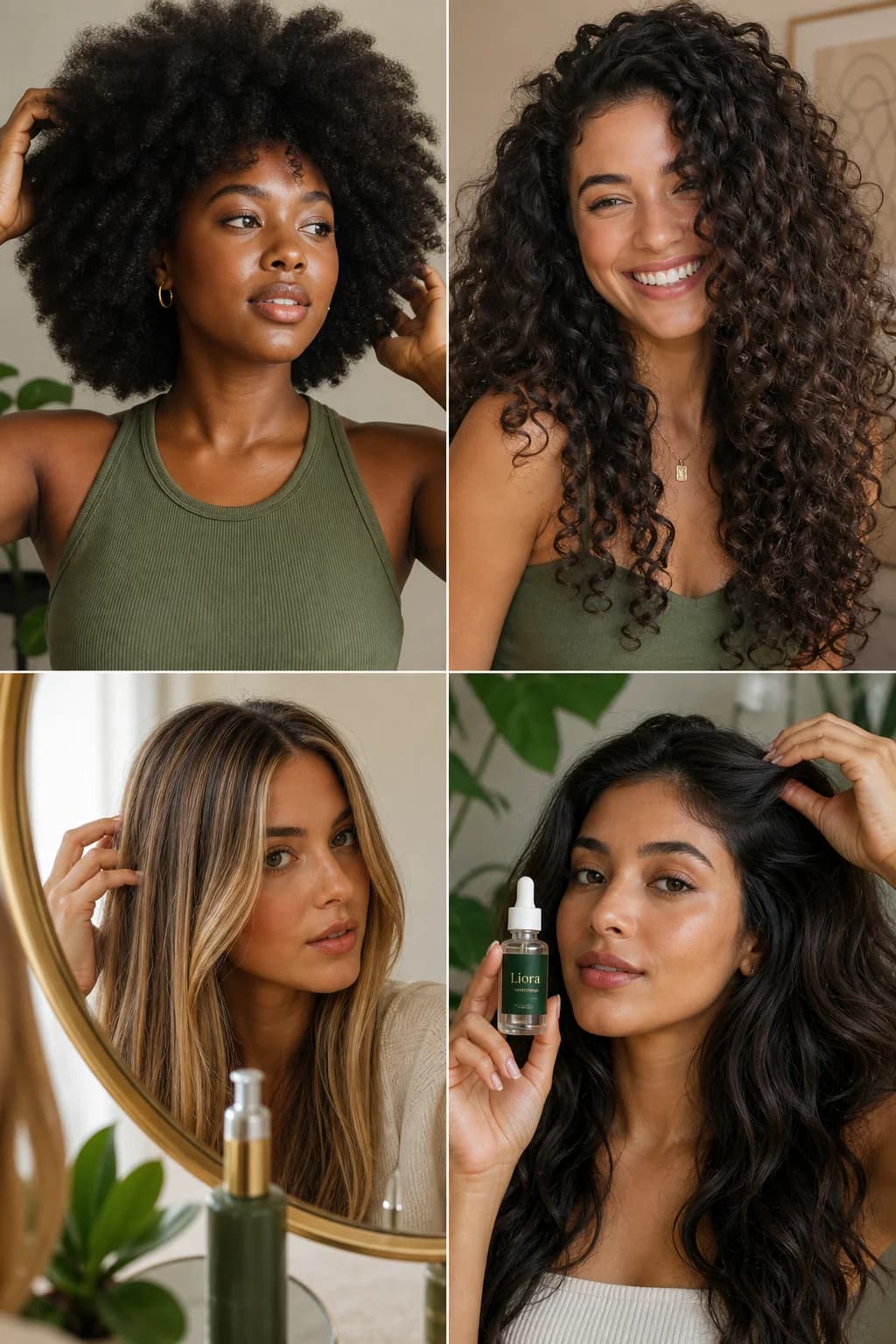 Liora customers with different hair textures and routines